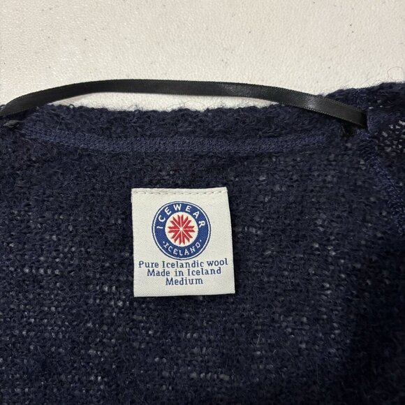 Icewear Iceland Wool Long Cardigan Sweater Navy Blue Wool Women Medium - Picture 11 of 13